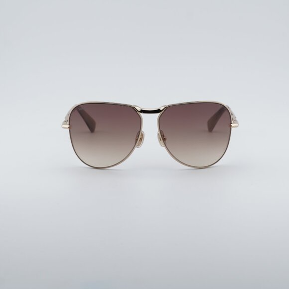 Max Mara MILLER-2 MM0134 32F Sunglasses Gold Aviator Frame, Brown Lenses main image 6